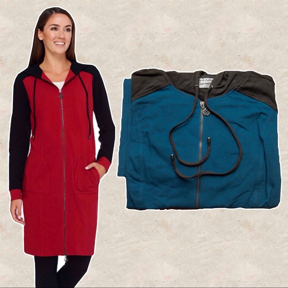 Linea Leisure by Louis Dell'Olio Dresses & Skirts - ❌SOLD❌ Zip Front Hooded Dress, 3X NEW Neptune Blue